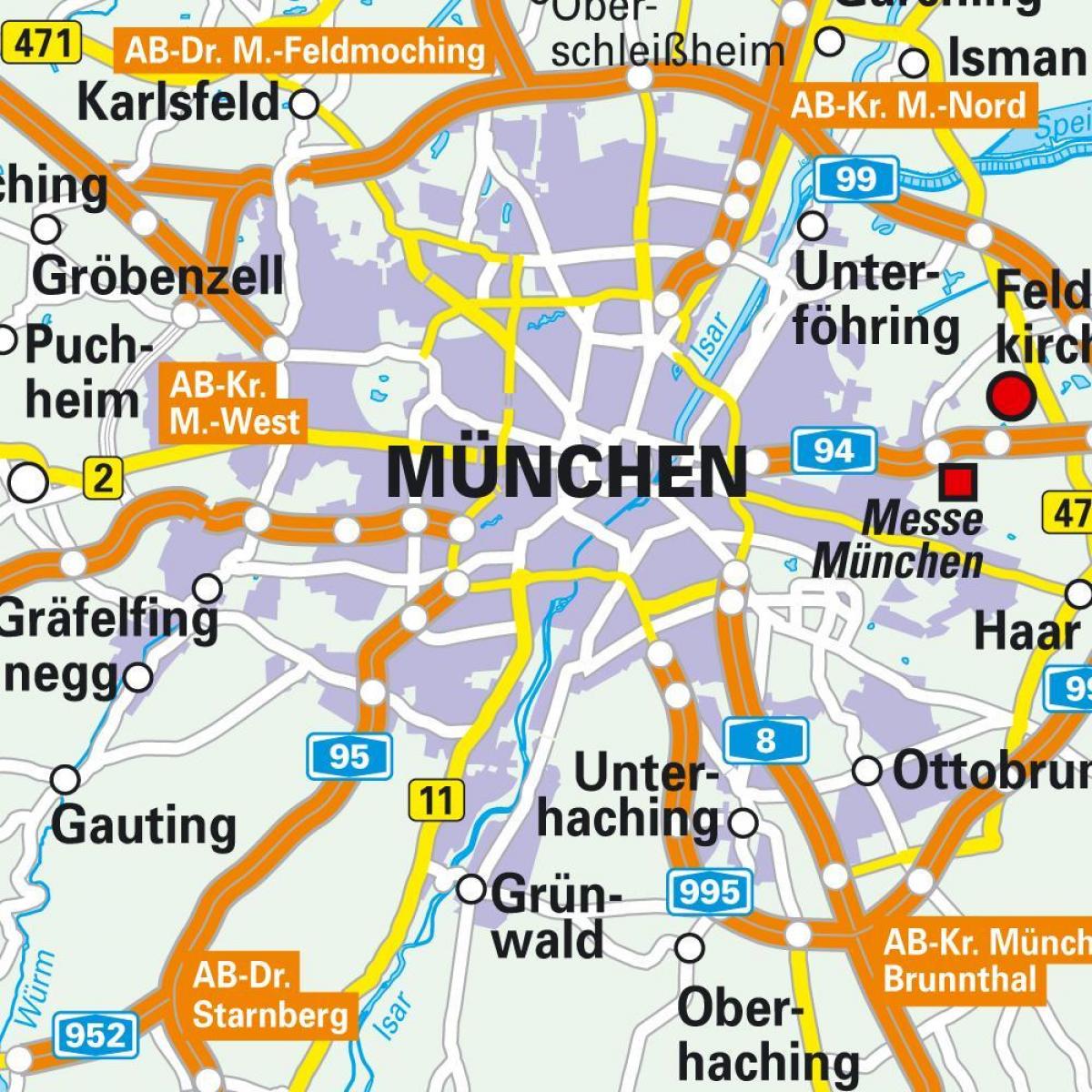 münchenin keskustan kartta