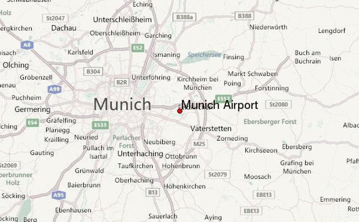 kartta münchenissä ja ympäröivän alueen