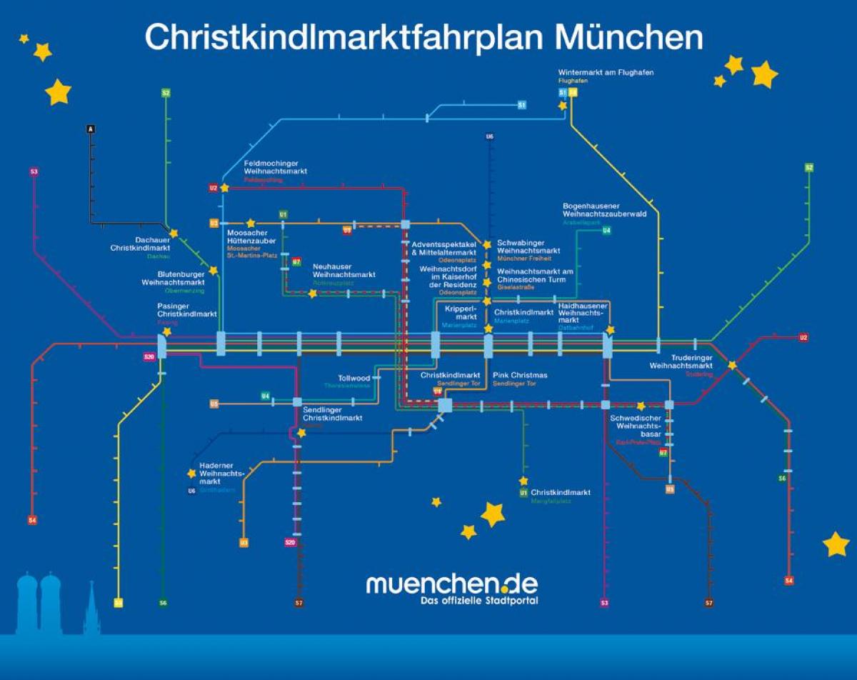 Kartta münchenin joulumarkkinat
