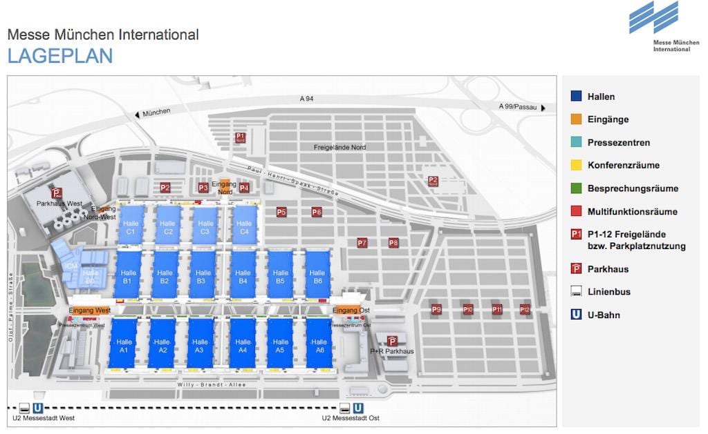 messe munchen kartta