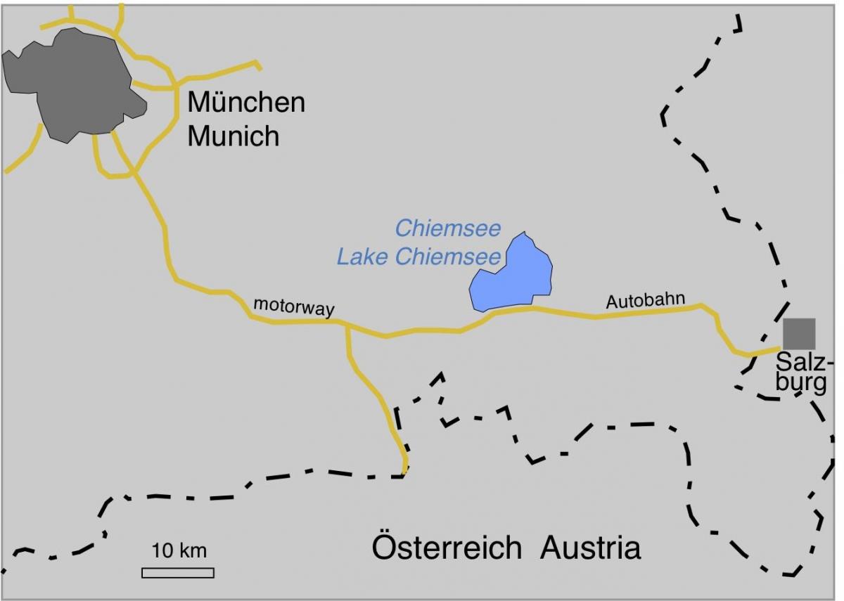 Kartta ofmunich järvet 