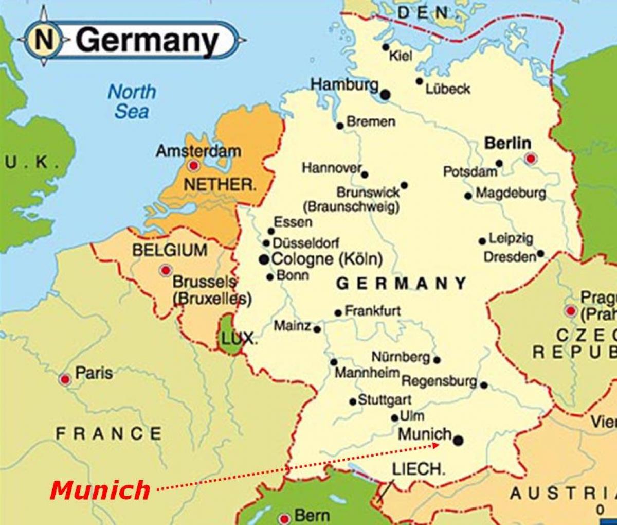 Kartta münchenin eurooppa