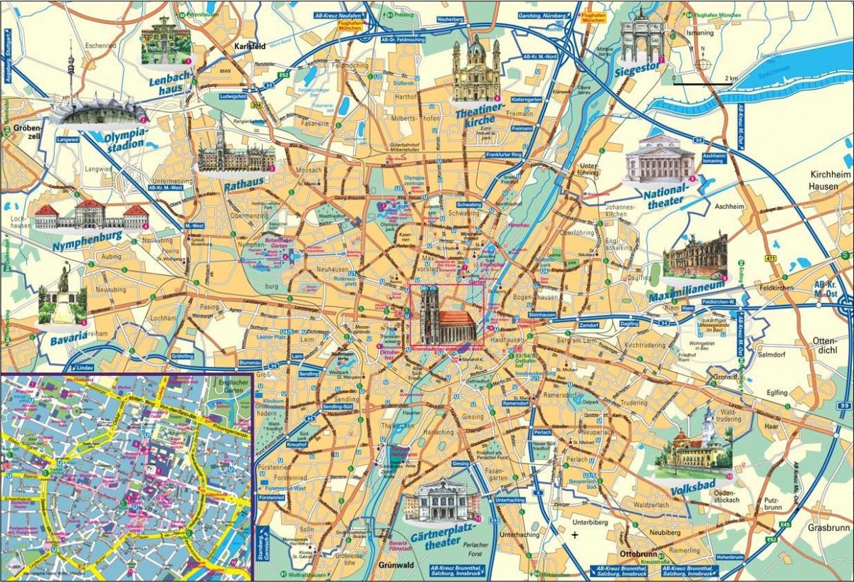 kaupungin kartta münchen saksa