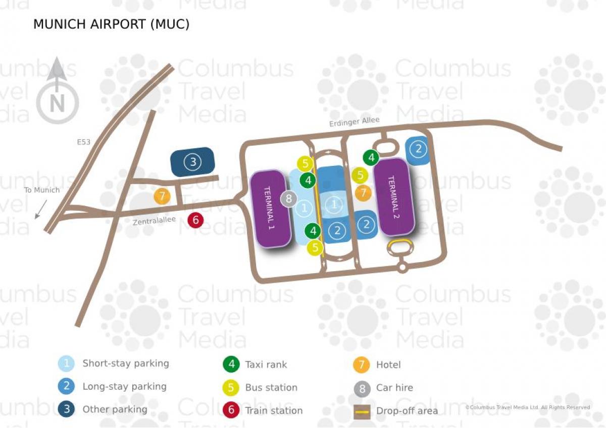 Kartta münchenin lentoaseman juna-asema