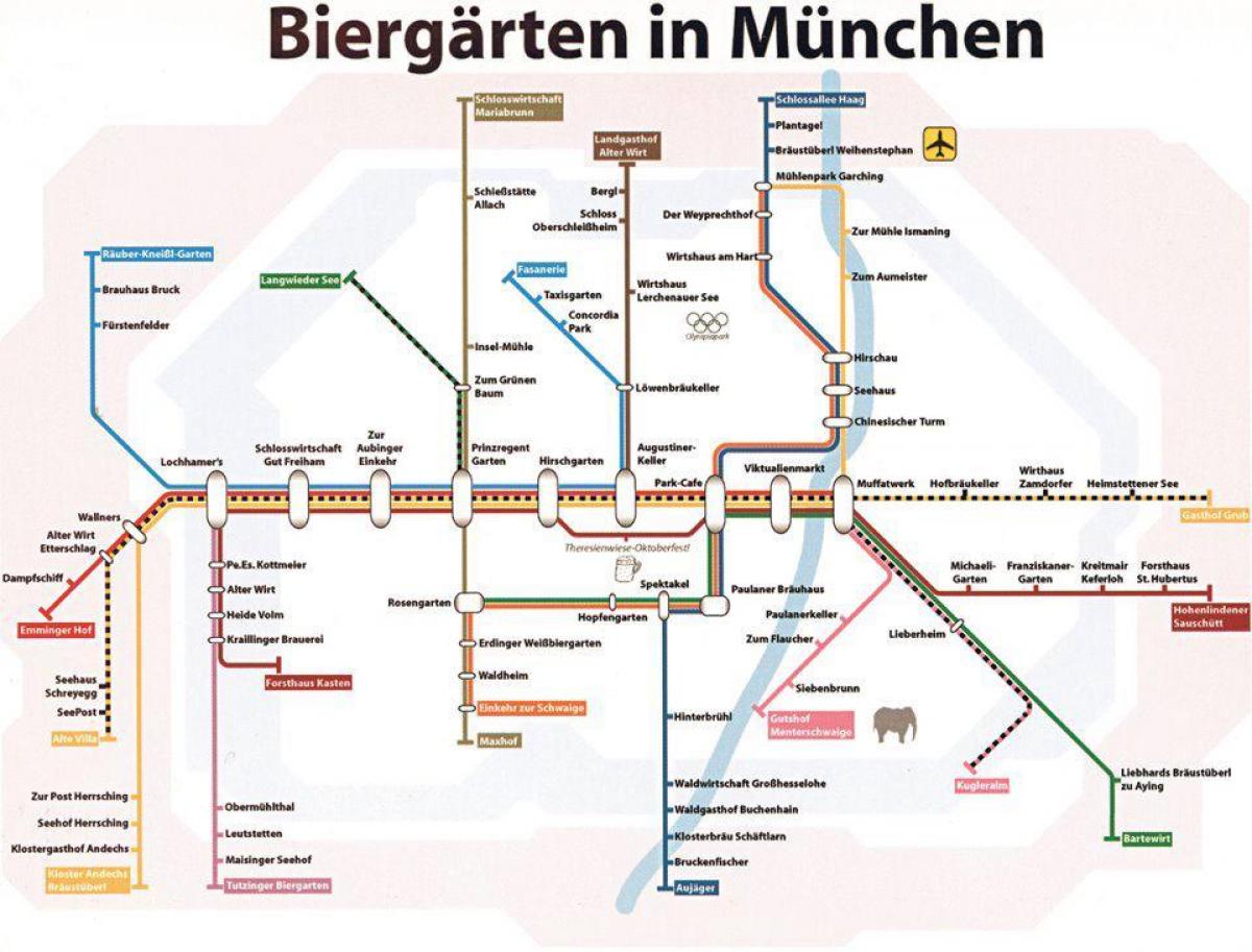 Kartta münchenin beer garden