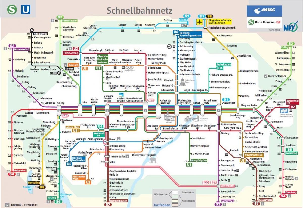 münchenin s1-juna kartta