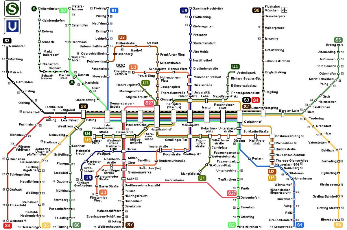 münchenin s8-juna kartta