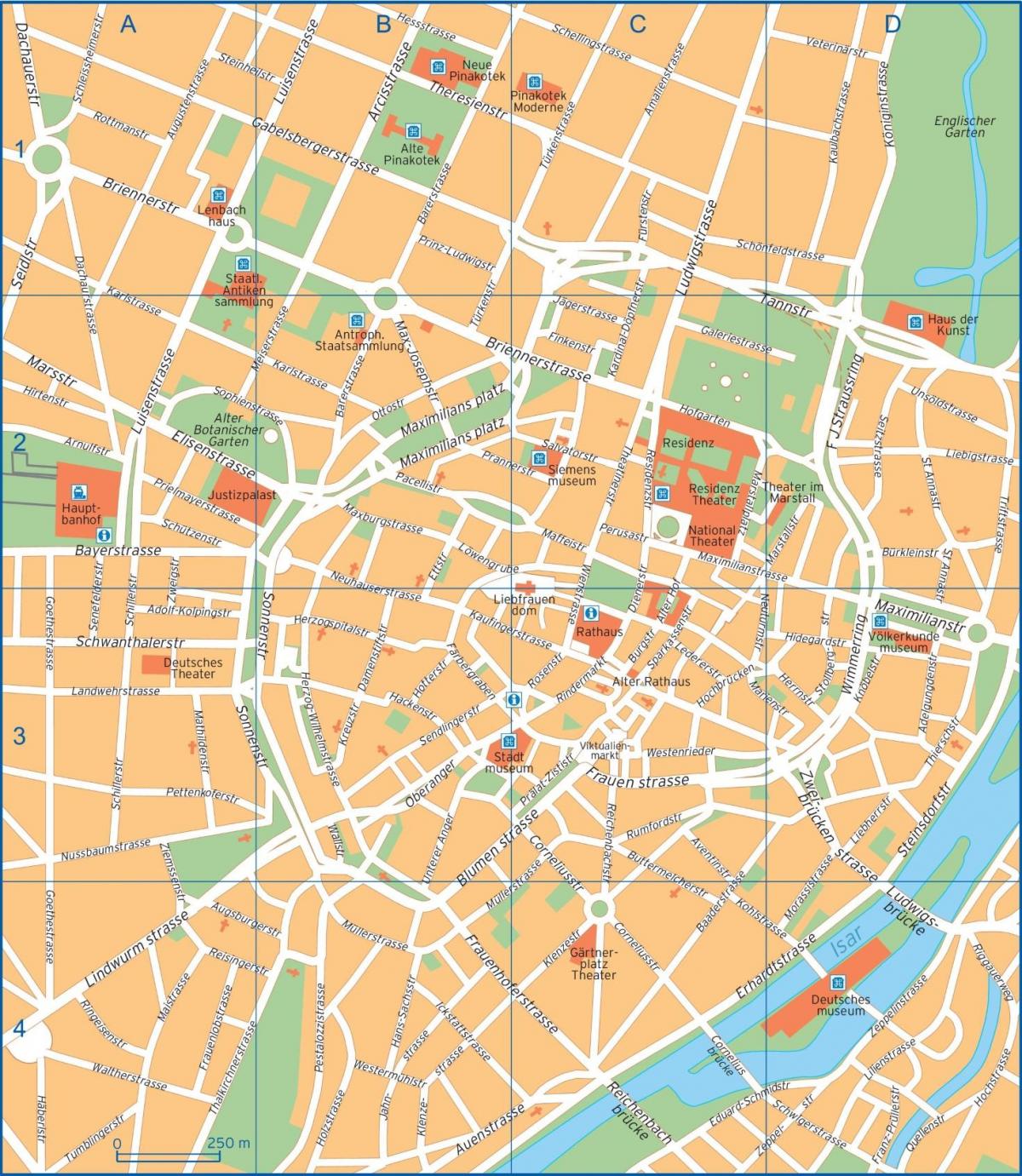 street map of munich, saksa