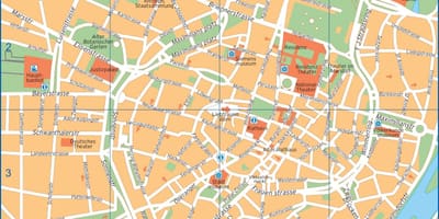 Street map of munich, saksa