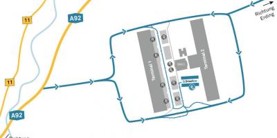 Münchenin lentokenttä autonvuokraus kartta
