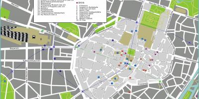 Turisti kartta münchenin nähtävyydet